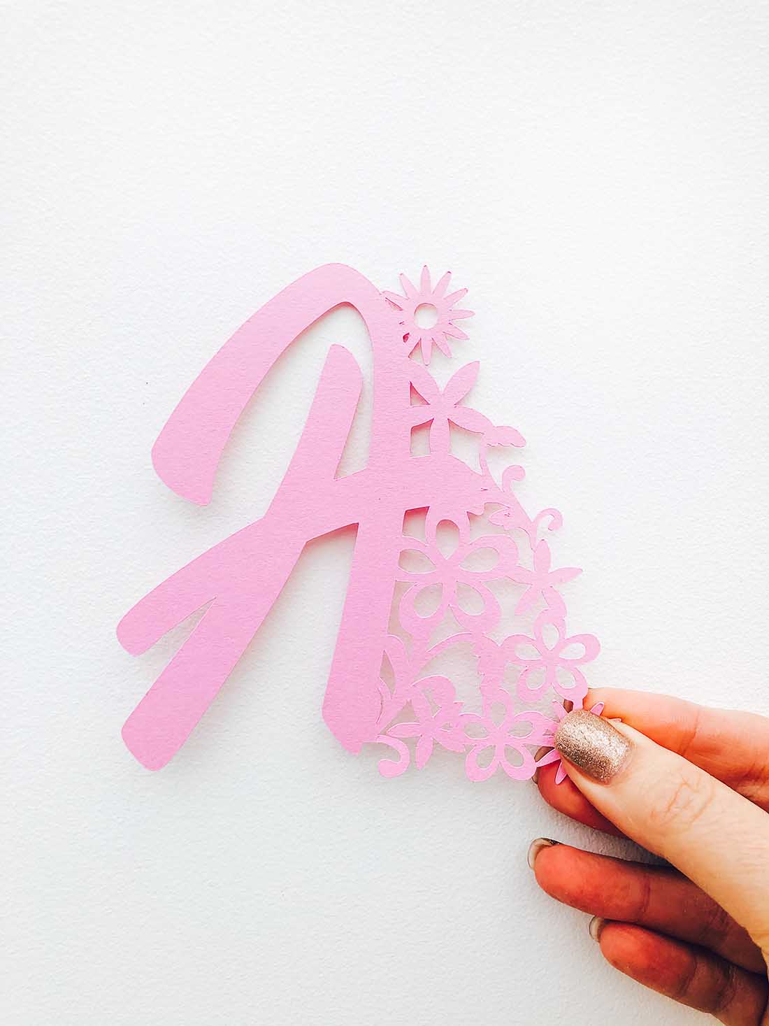 Flowery Cricut letters and numbers for crafting and cake toppers