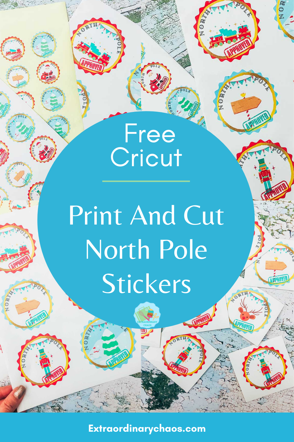 Free Cricut Print and cut North Pole Stickers