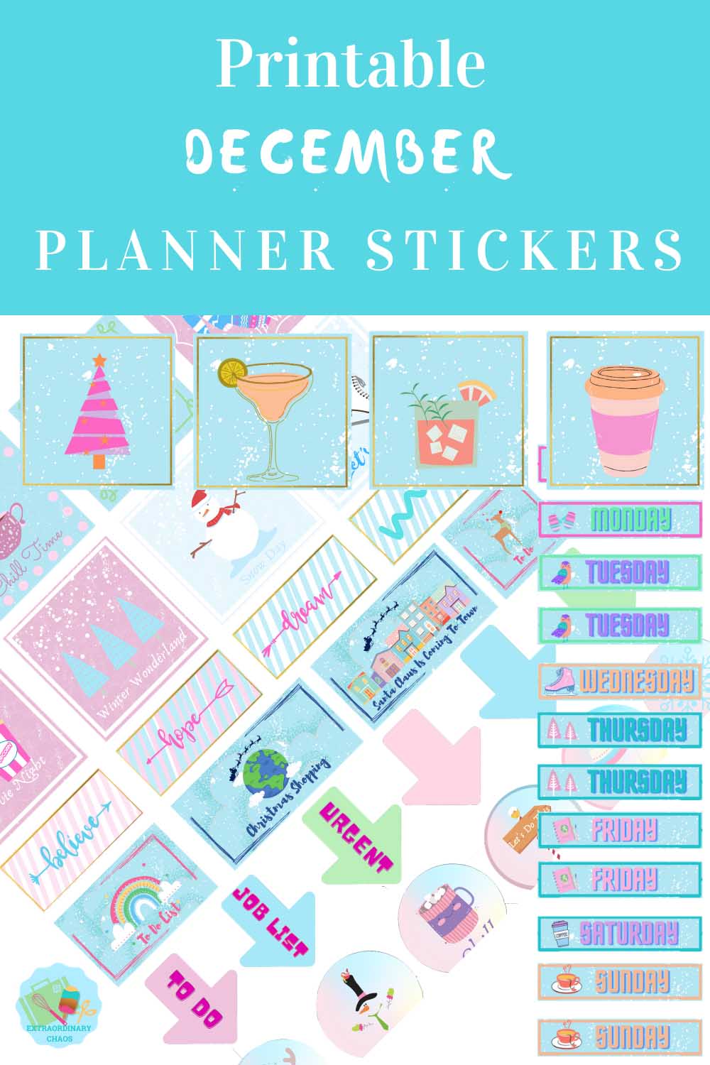 Free Printable December Planner Sticker Templates