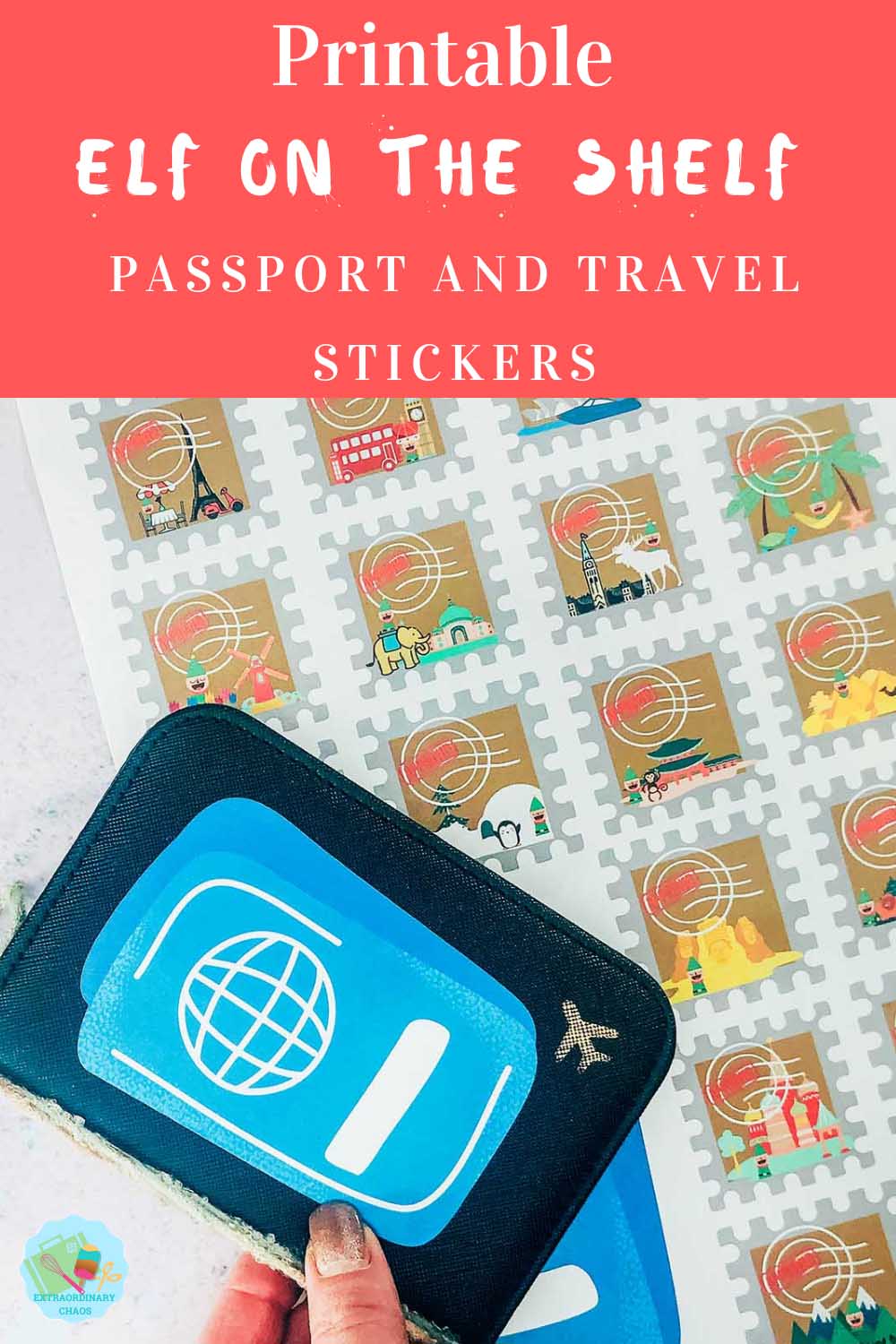 Free Printable Elf on the shelf passport and travel stickers download