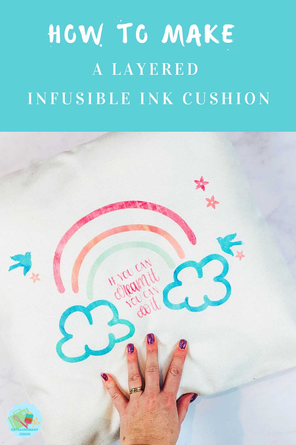 How to make a layered multi coloured infusible ink cushion