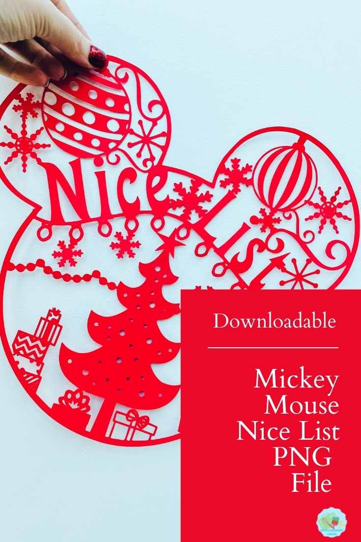 Downloadable Mickey Mouse Nice List PNG Cut File