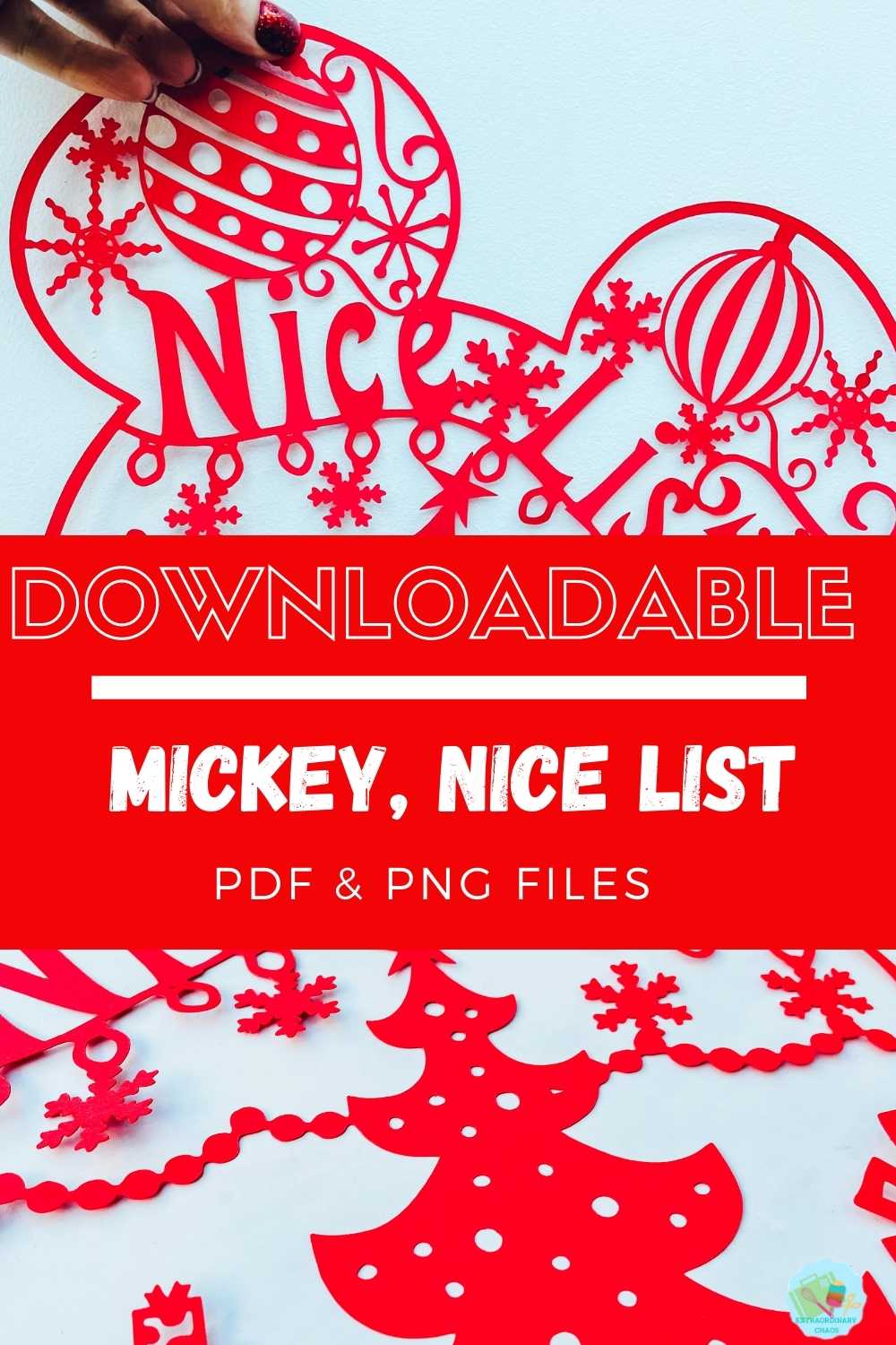 Downloadable Mickey Mouse Nice list PNG for Cricut Crafts for Christmas Eve Boxes