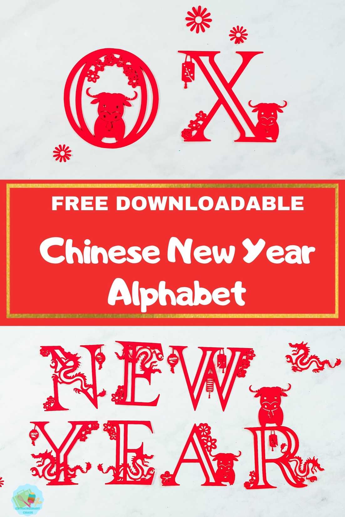 Free Downloadable Chinese New Year Alphabet For Cricut Craft Projects