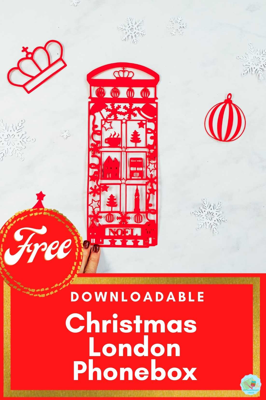 Free Downloadable Christmas London Phone Box For Cricut Crafts