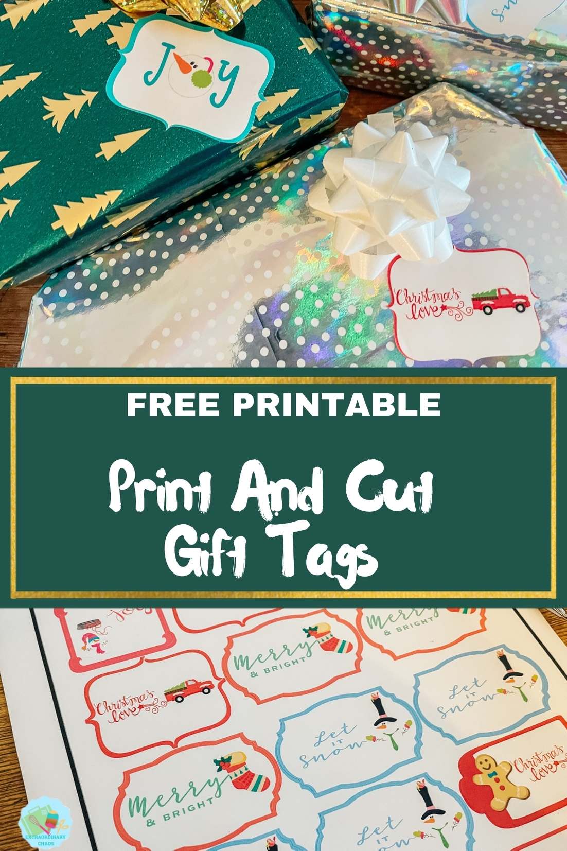 Free Downloadable Print and Cut Christmas Gift Tags