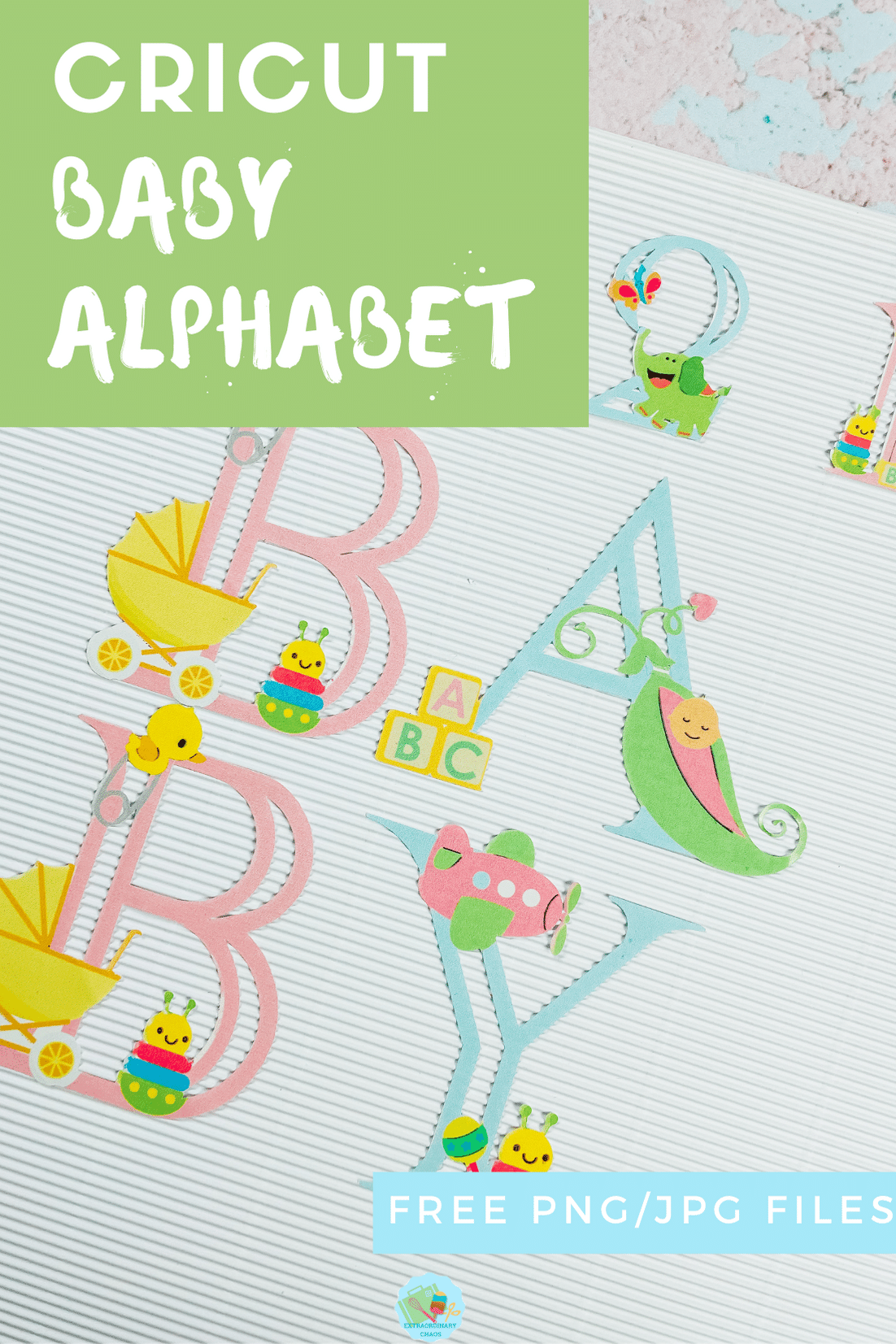 Free downloadable Baby Alphabet for creating baby gifts and decorating nurseries