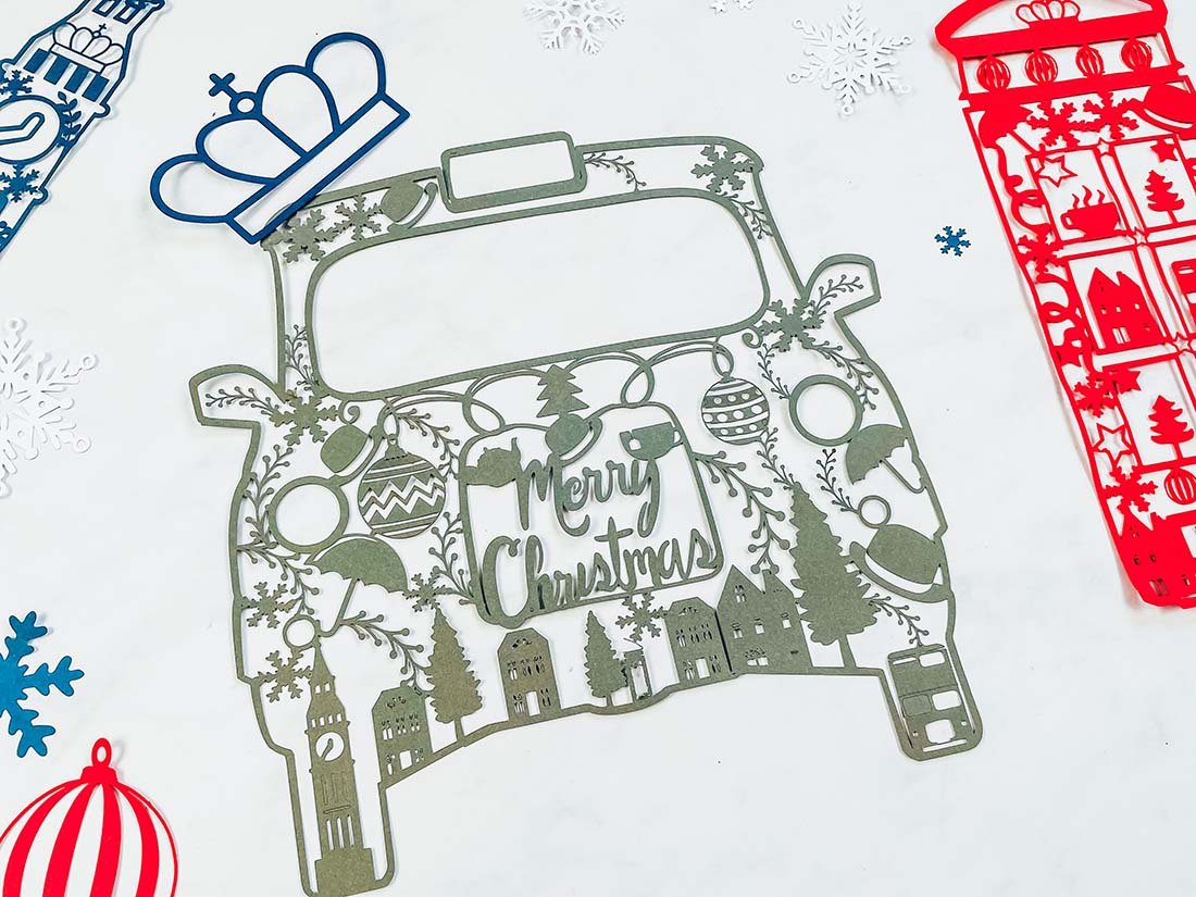 London Taxi Winter cut file for Cricut And Silhouette