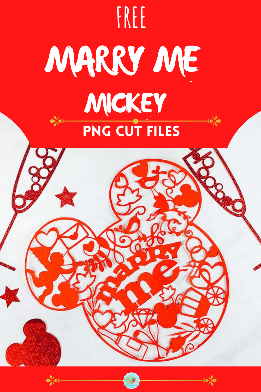 Marry Me Mickey Cut File, For Wedding Proposals