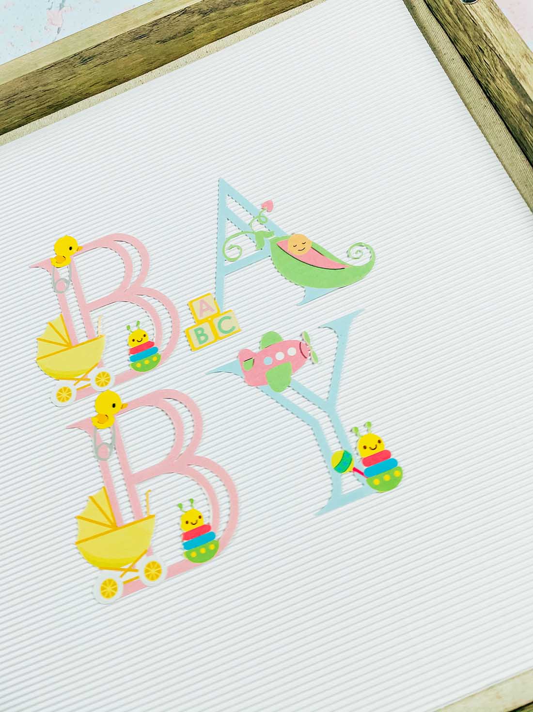 Printable baby Alphabet for creating Cricut Baby gifts