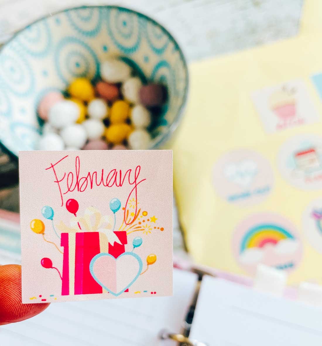 2021 planner february stickers