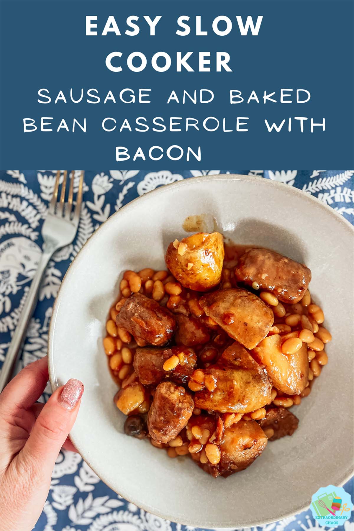 Easy Slow cooker Sausage and baked bean casserole recipe