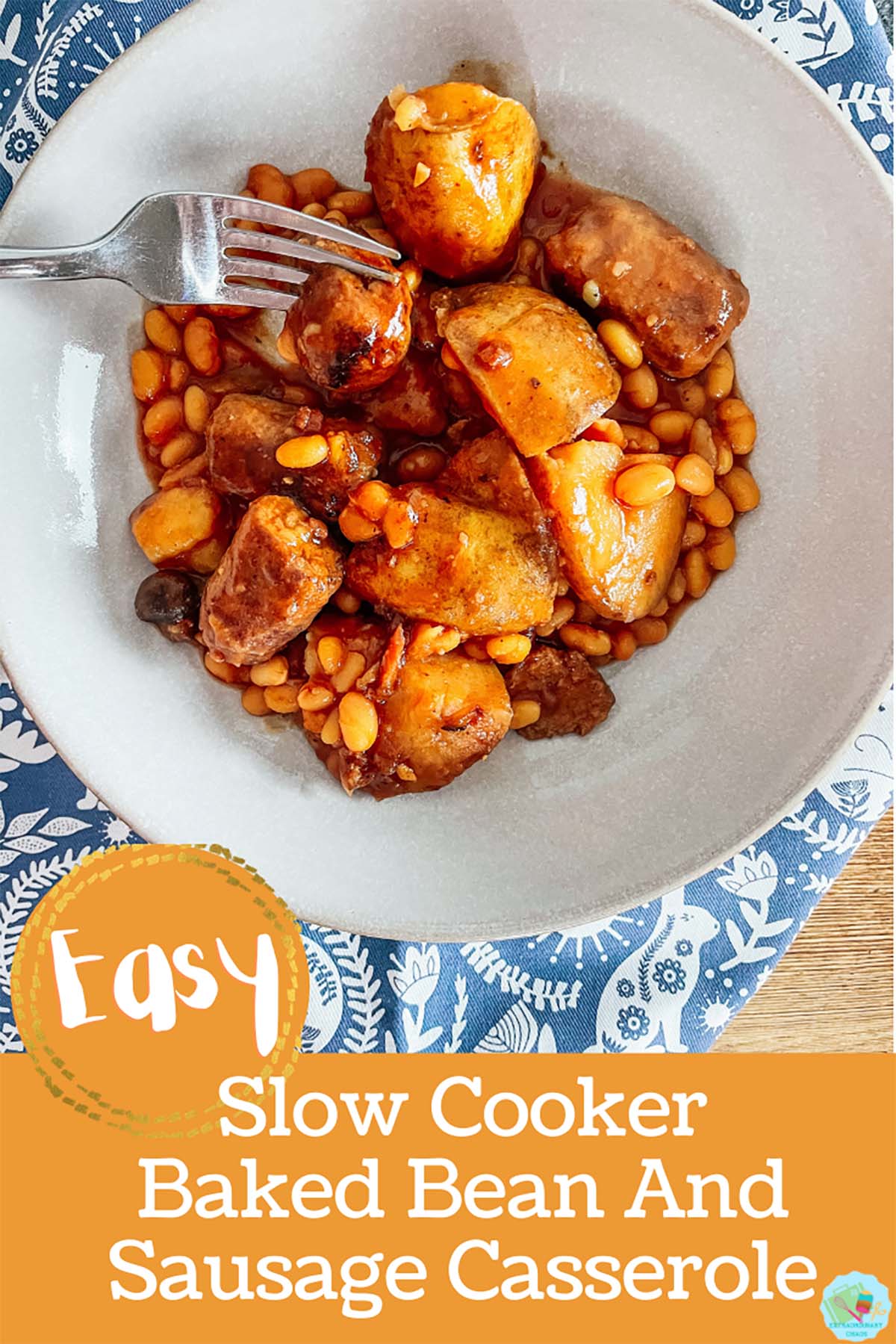 Easy to make Slow cooker Baked bean and sausage casserole-2