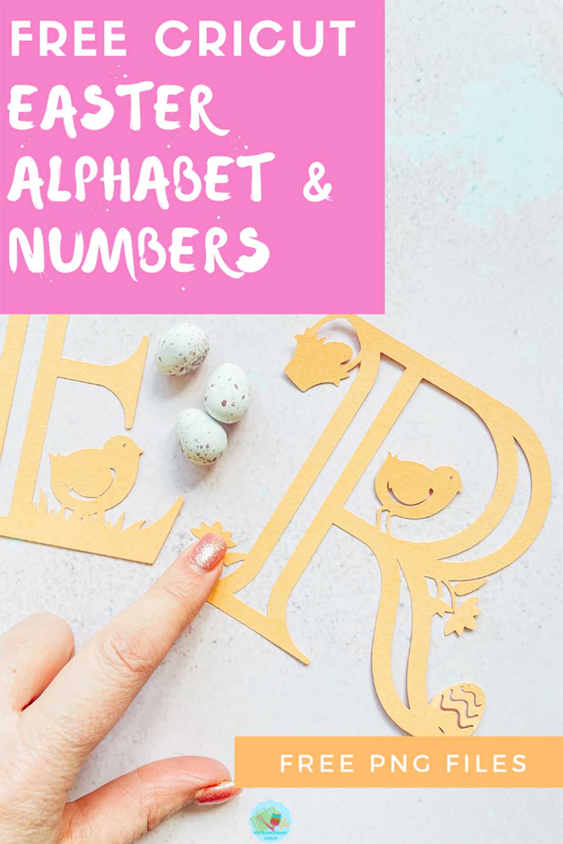 Free Cricut Easter Alphabet and Number Set for using with paper and vinyl