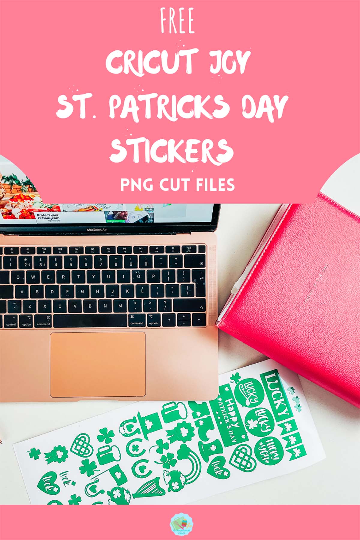 Free download for a Cricut joy st Patricks Day stickers for Crafting and scrapbooking
