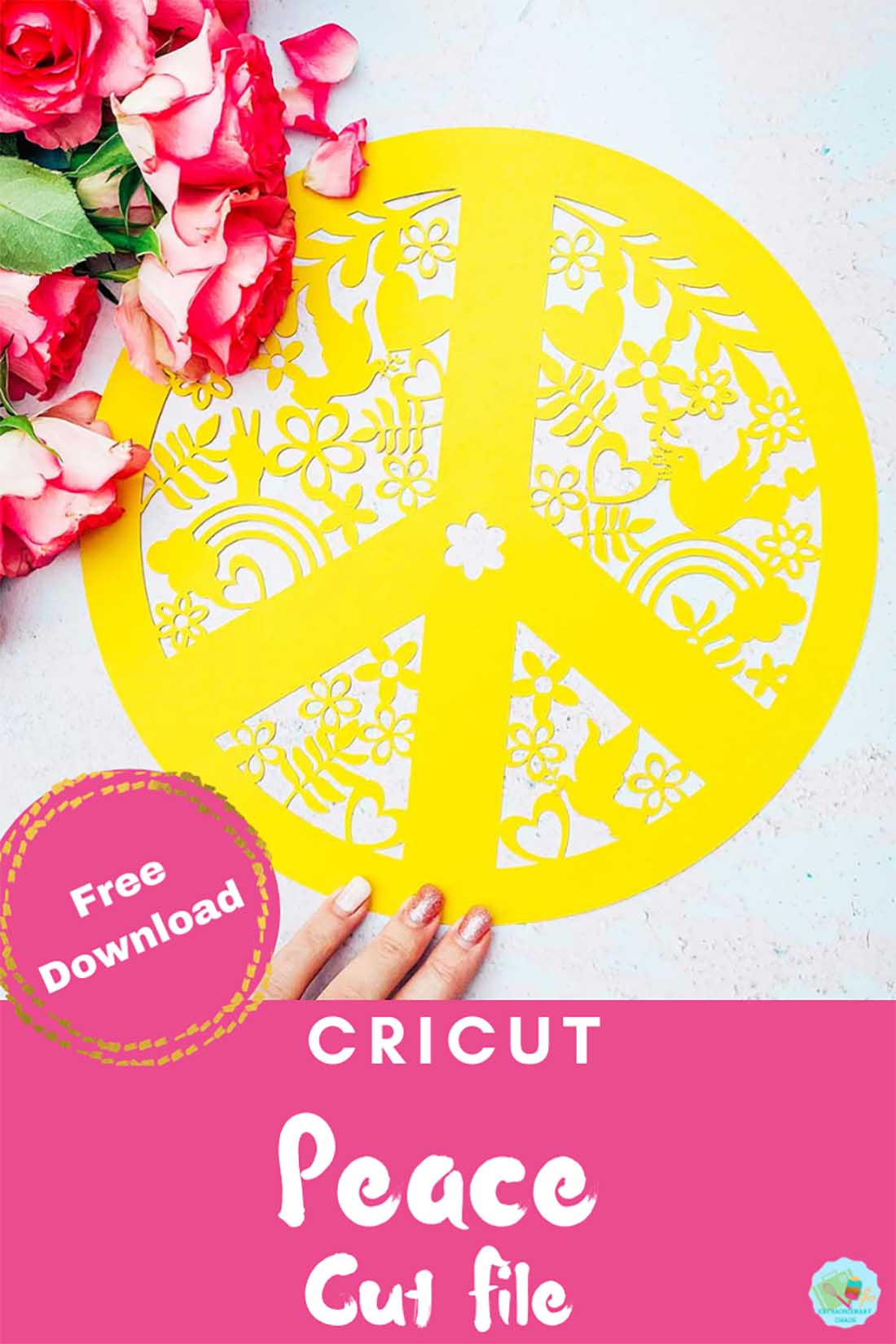 Free downloadable Cricut peace cut file
