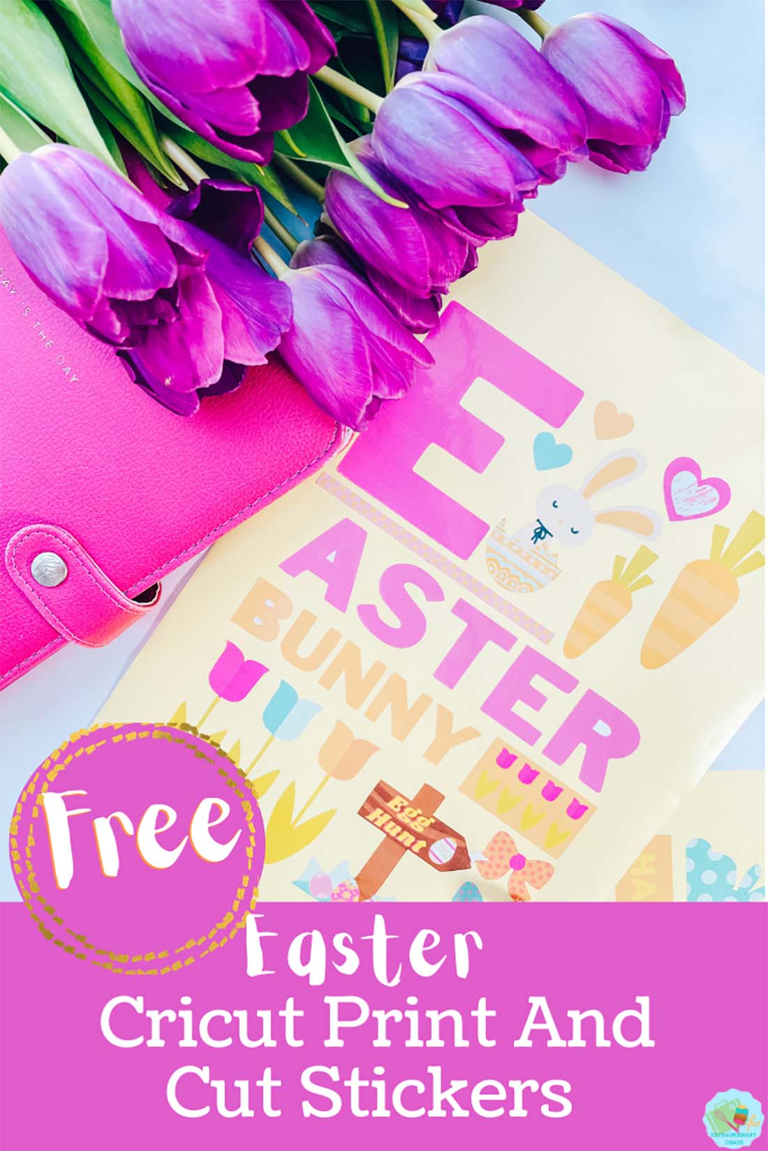 Free downloadable Easter print and cut stickers for crafting with kids, planners and bullet journals