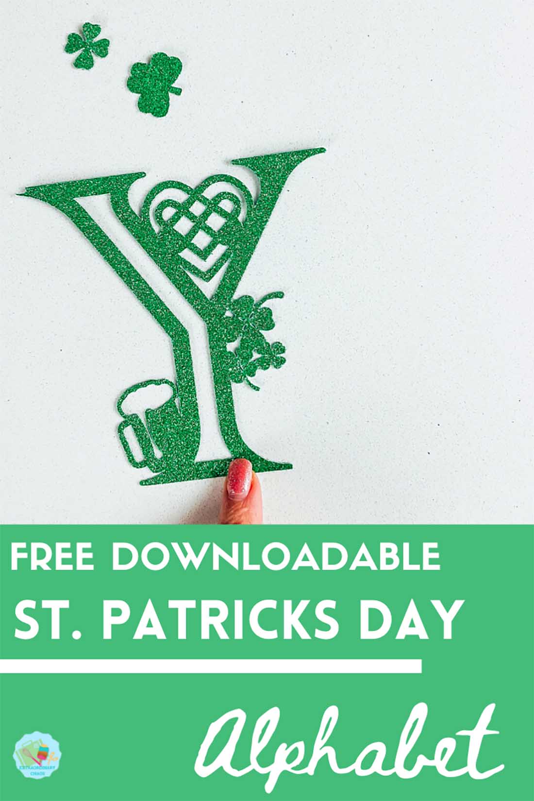 Free downloadable St Patricks Day Alphabet and Number set for Cricut Crafting