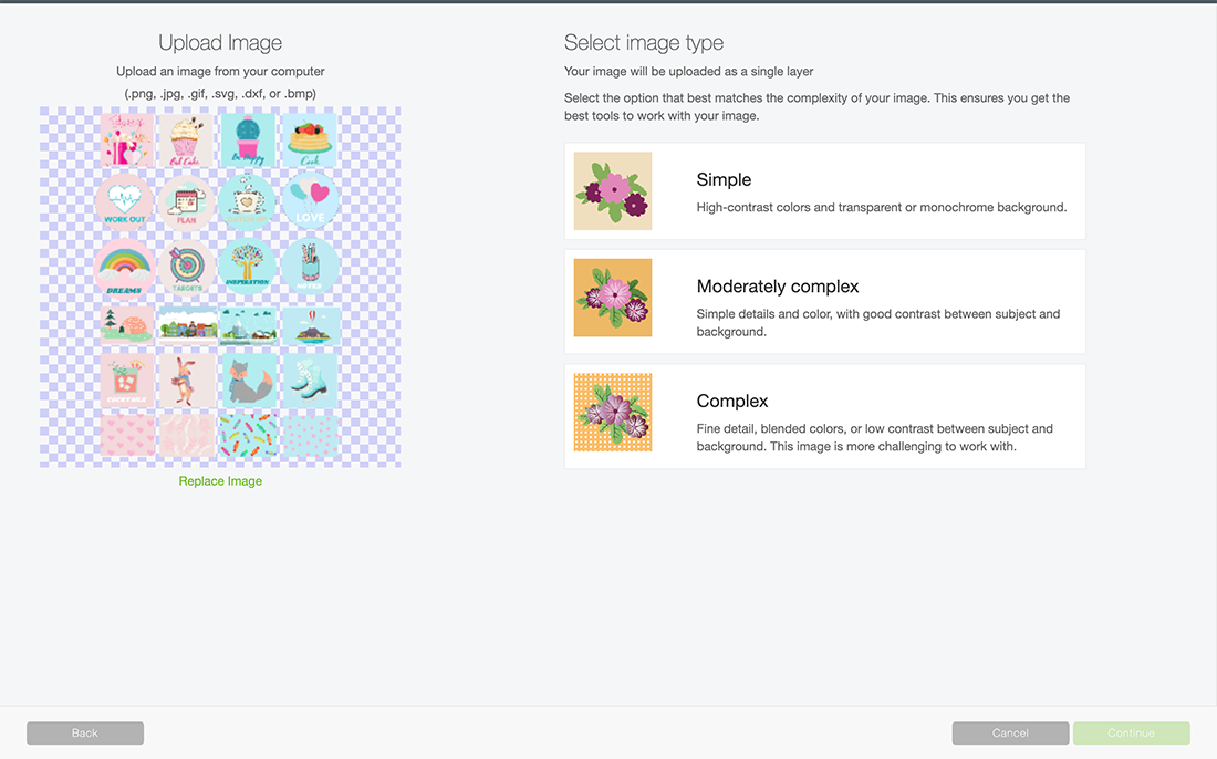 How to upload planner stickers to Cricut design space