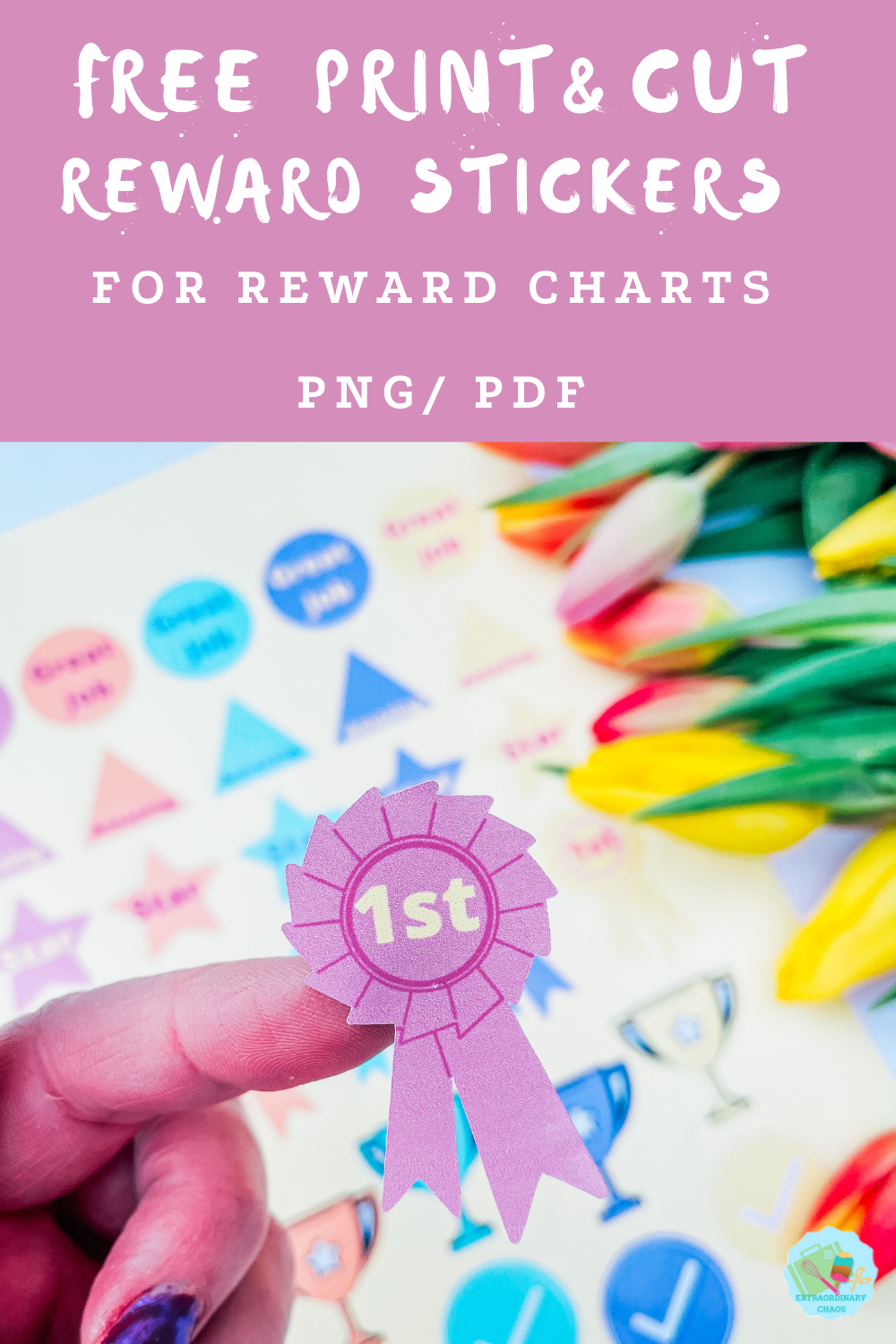 Free printable reward stickers for reward charts, home school  and crafting with kids