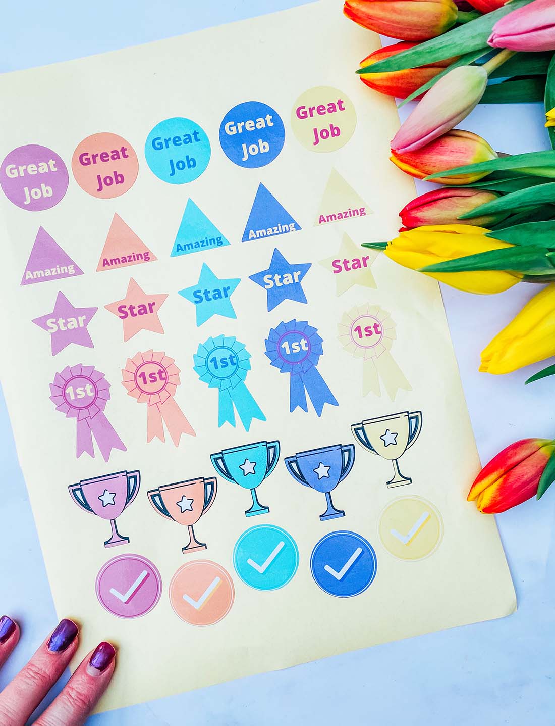 Free printable  home school stickers for rewards charts
