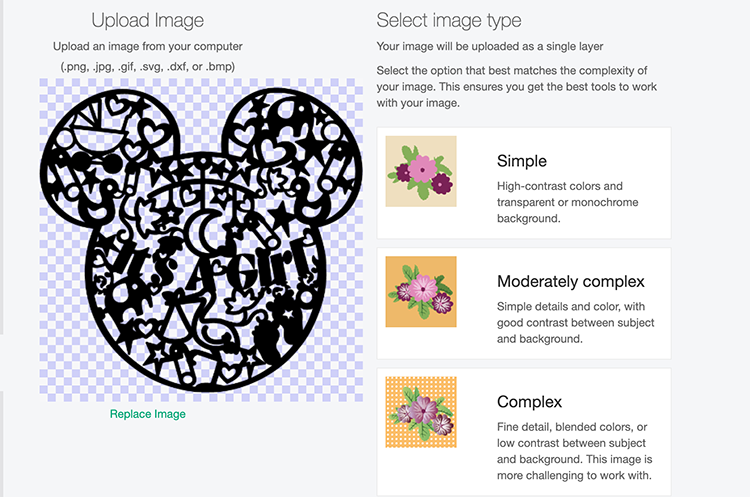 How to upload your Mickey file to Cricut Design Space