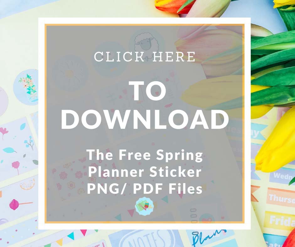 Click here to download the spring planner stickers png pdf
