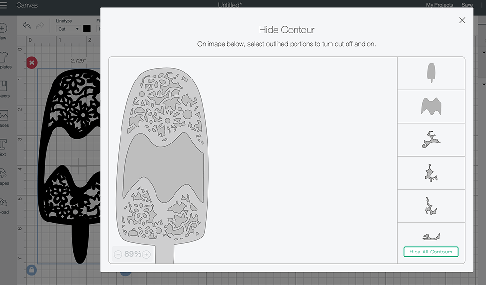 Click on contour on the bottom right hand corner, then click hide all contours