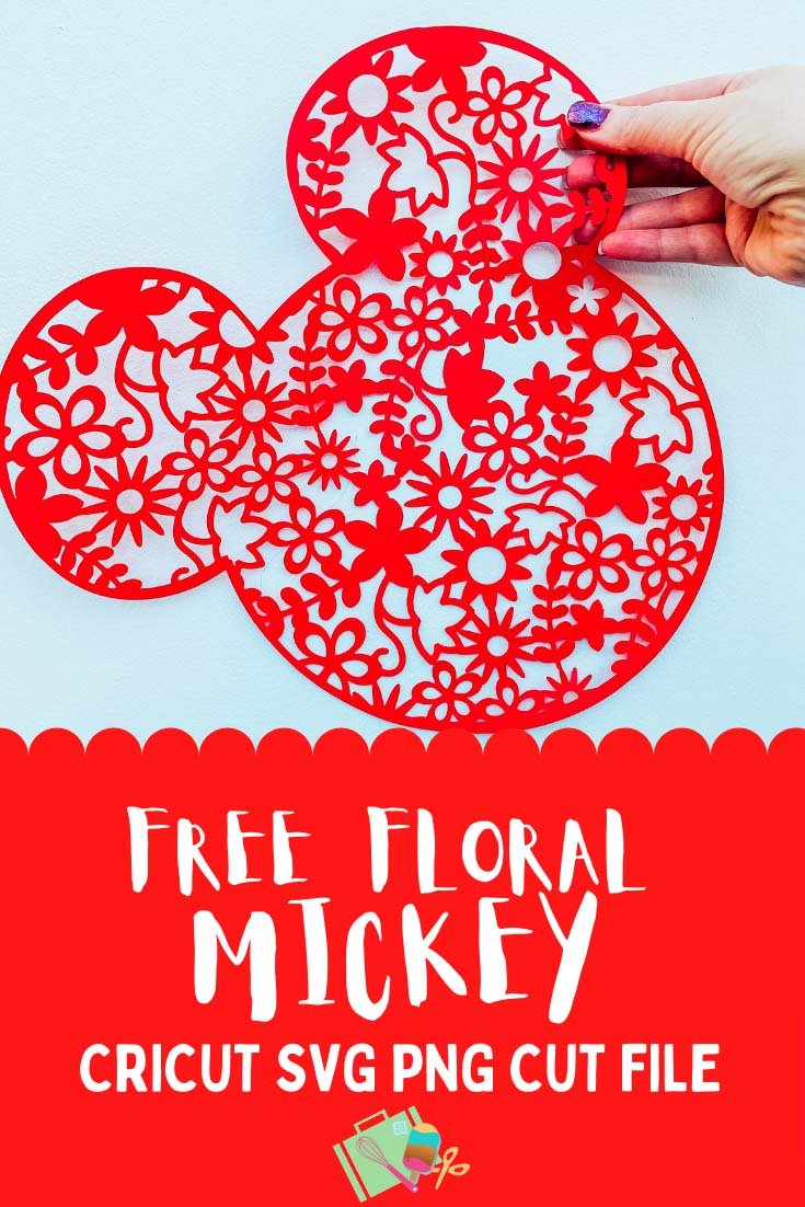 Free Floral Mickey SVG PNG For Cricut Crafting and Scrapbooking