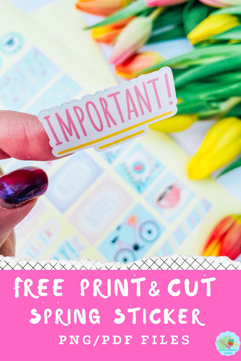Free downloadable Cricut Free Print&Cut Spring Sticker PNG_PDG Files