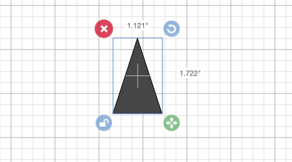 Choose a triangle in design space, click unlock and drag to make it longer like a flag