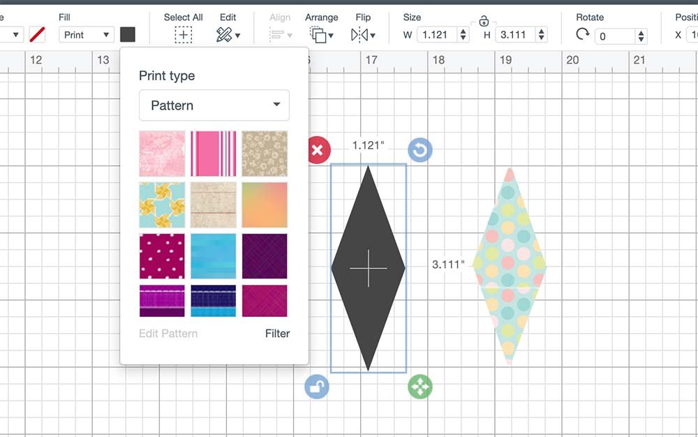Click on fill and choose a patern to make a printable flag