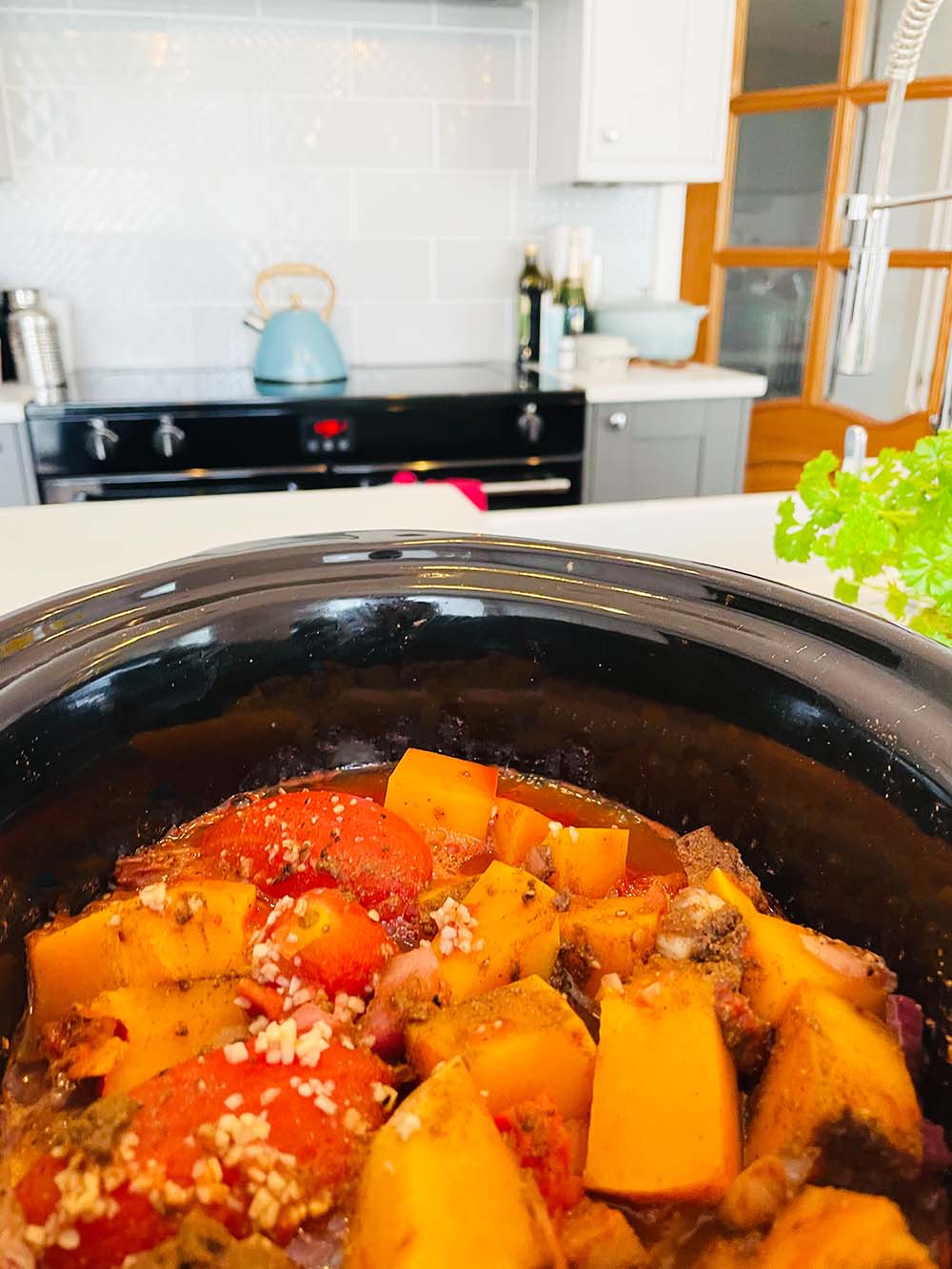 easy midweek meal slow cooker butternut squash curry