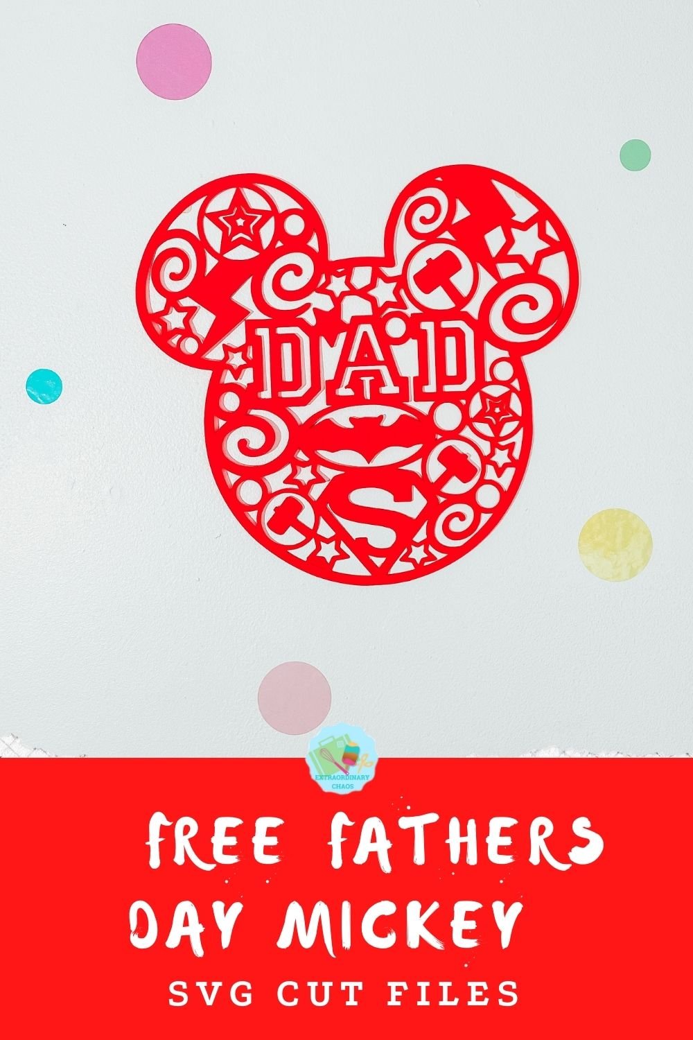 Free Fathers Day Super Hero Mickey SVG Cut Files