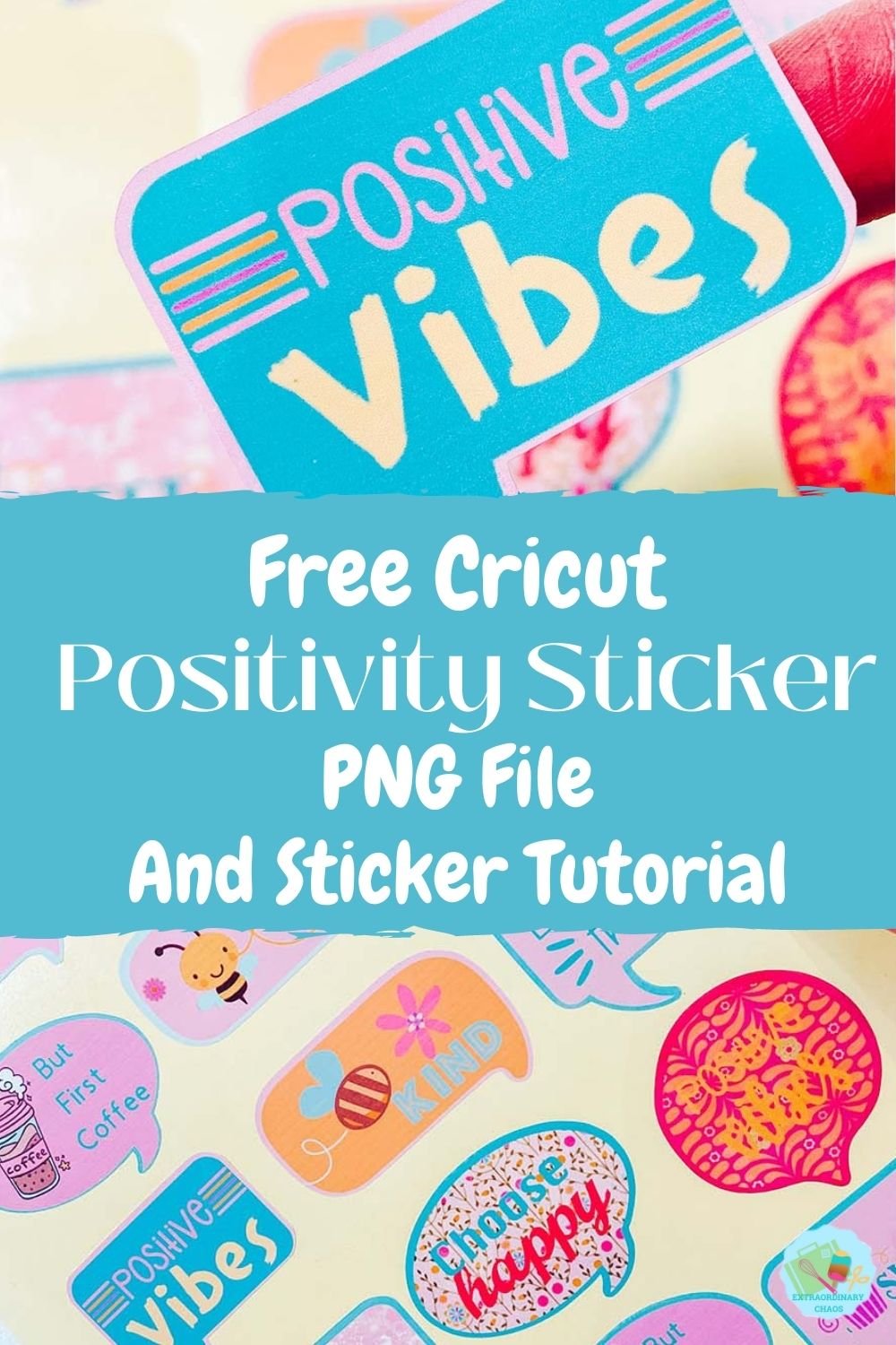 Free sticker png file and step by step Cricut sticker and offset tool tutorial