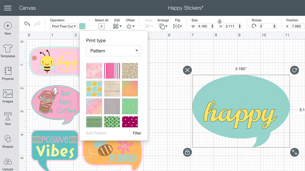 How to get patterns in Cricut Design Space
