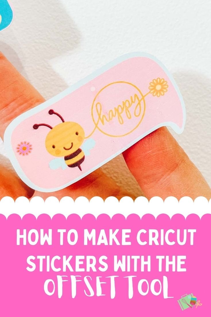 Free Cricut Sticker tutorial using the offset tool and free happy stickers download
