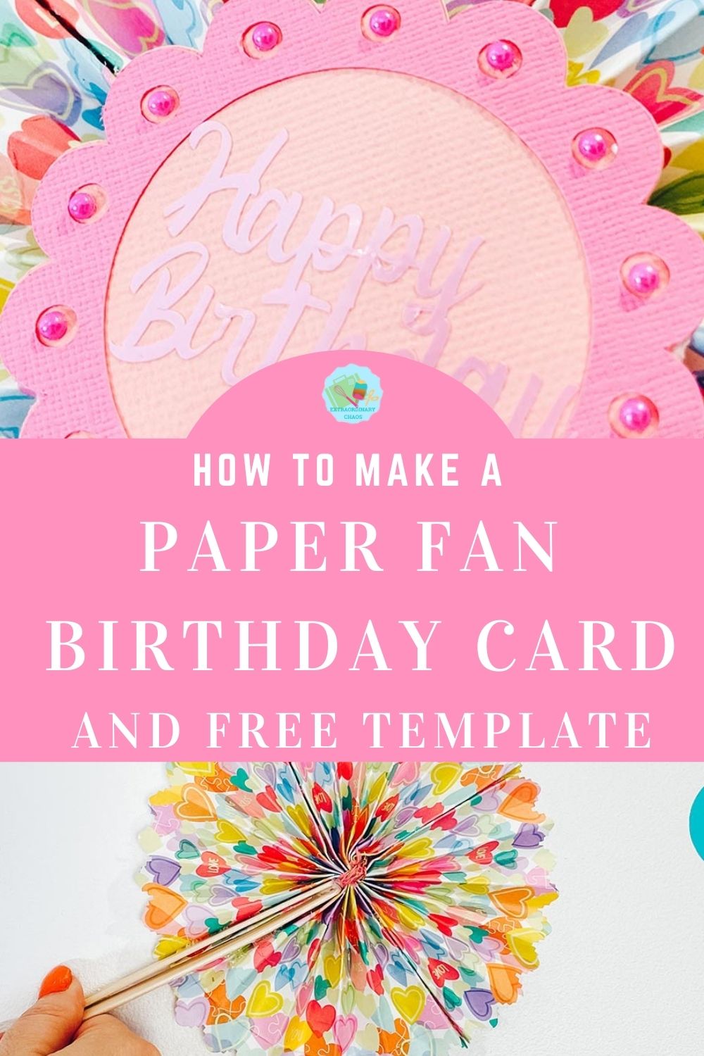 How to make a paper fan card and free tutorial
