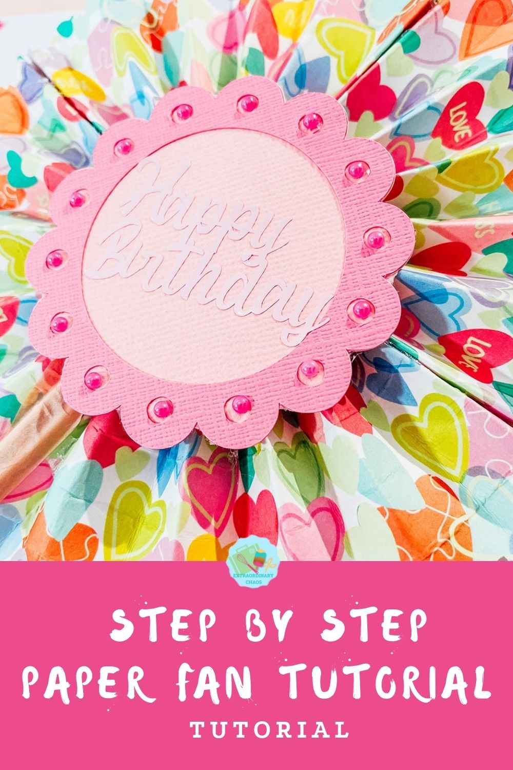 Step by step Paper fan card step by step tutorial