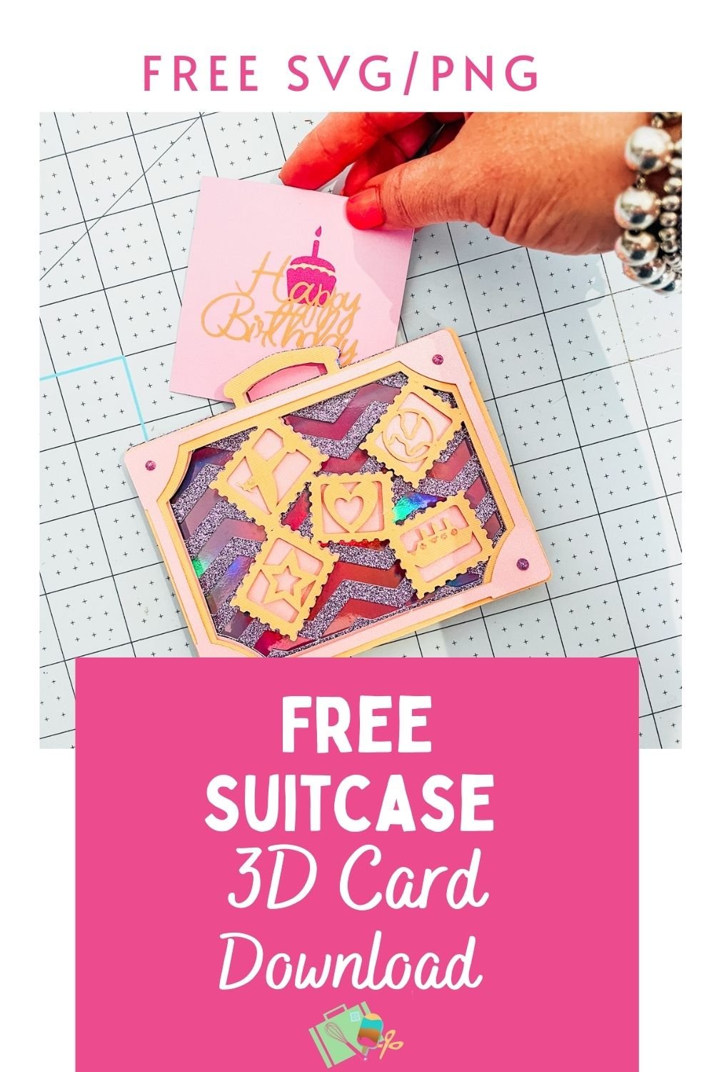 Free 3D Card Suitcase SVG Download For Cricut or Silhouette-2