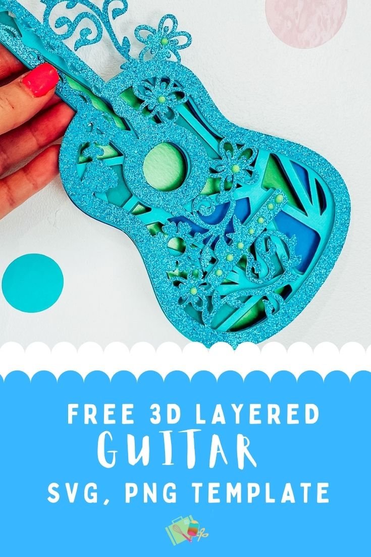 Free 3d Layered Guitar Mandala SVG PNG Template