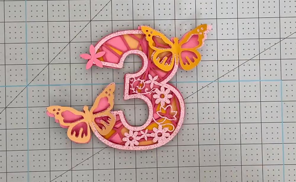 Free Butterfly Number Mandala Cake Topper