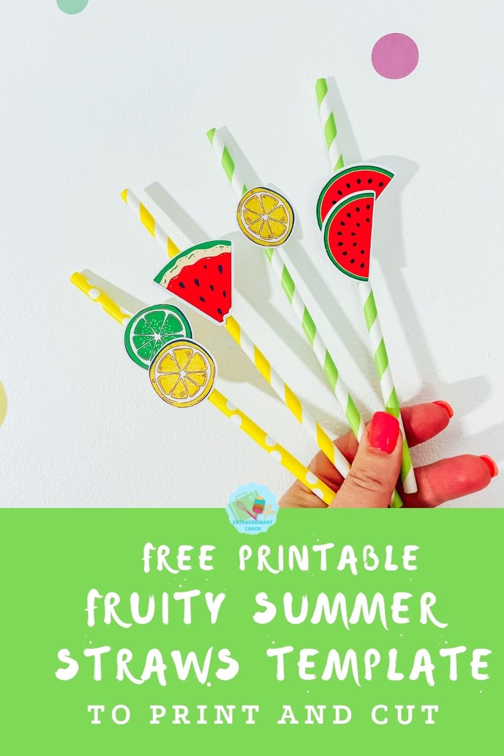 Printable Summer Fruit Straw Topper Templates To Print And Cut