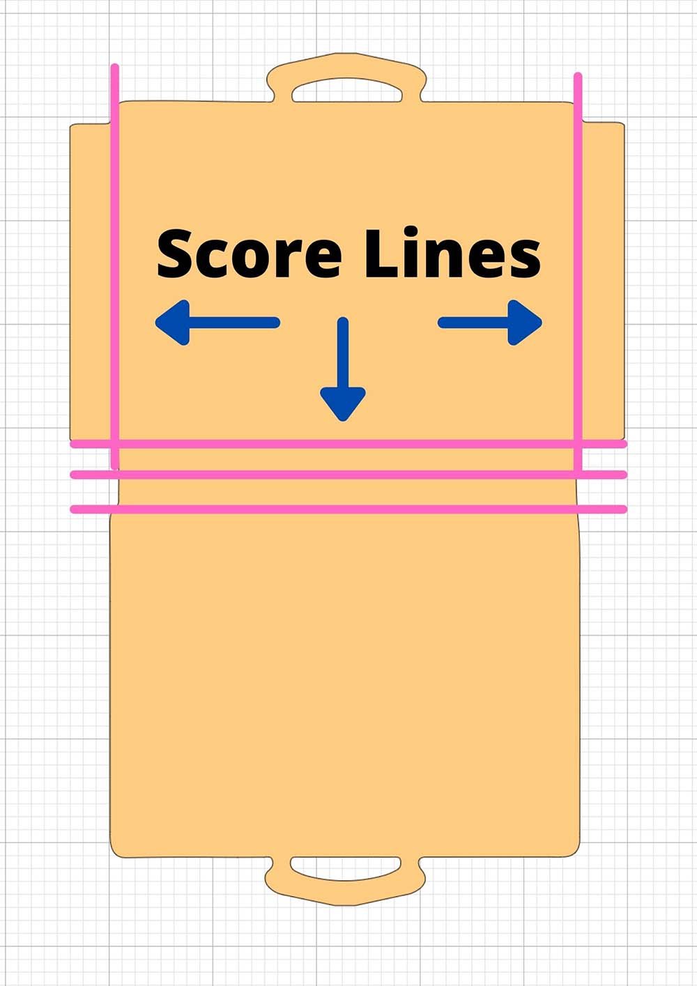 Score Lines to follow with a ruler and scoring tool