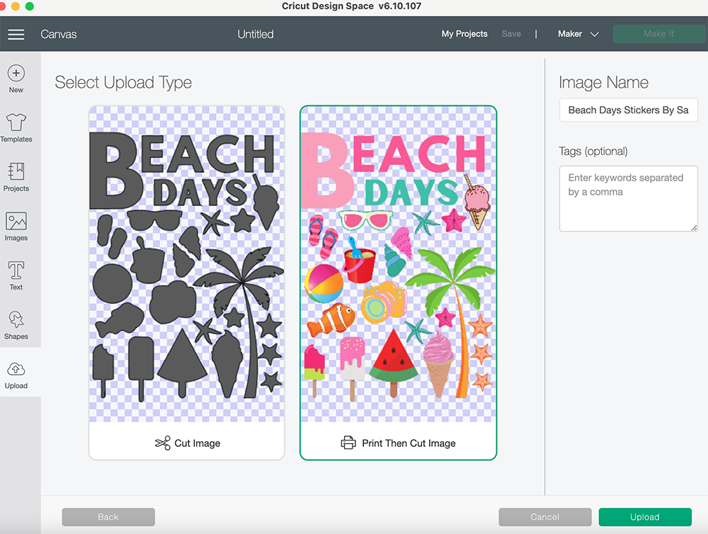 How to save stickers to Cricut Design Space