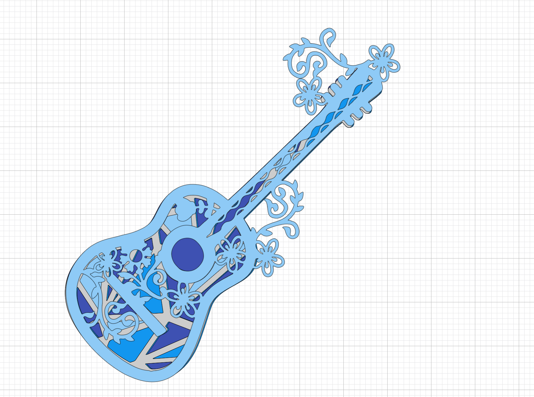 Layer and size your guitar SVG in design space