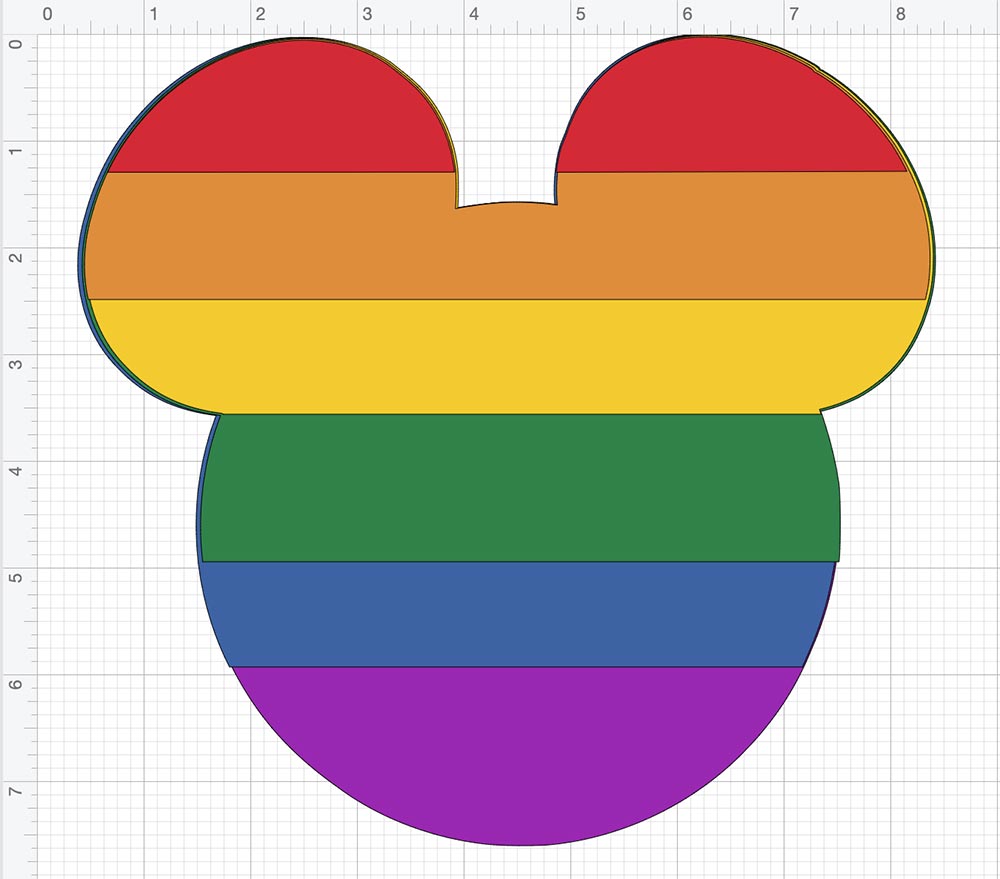 Layer each section to make a Mickey Rainbow