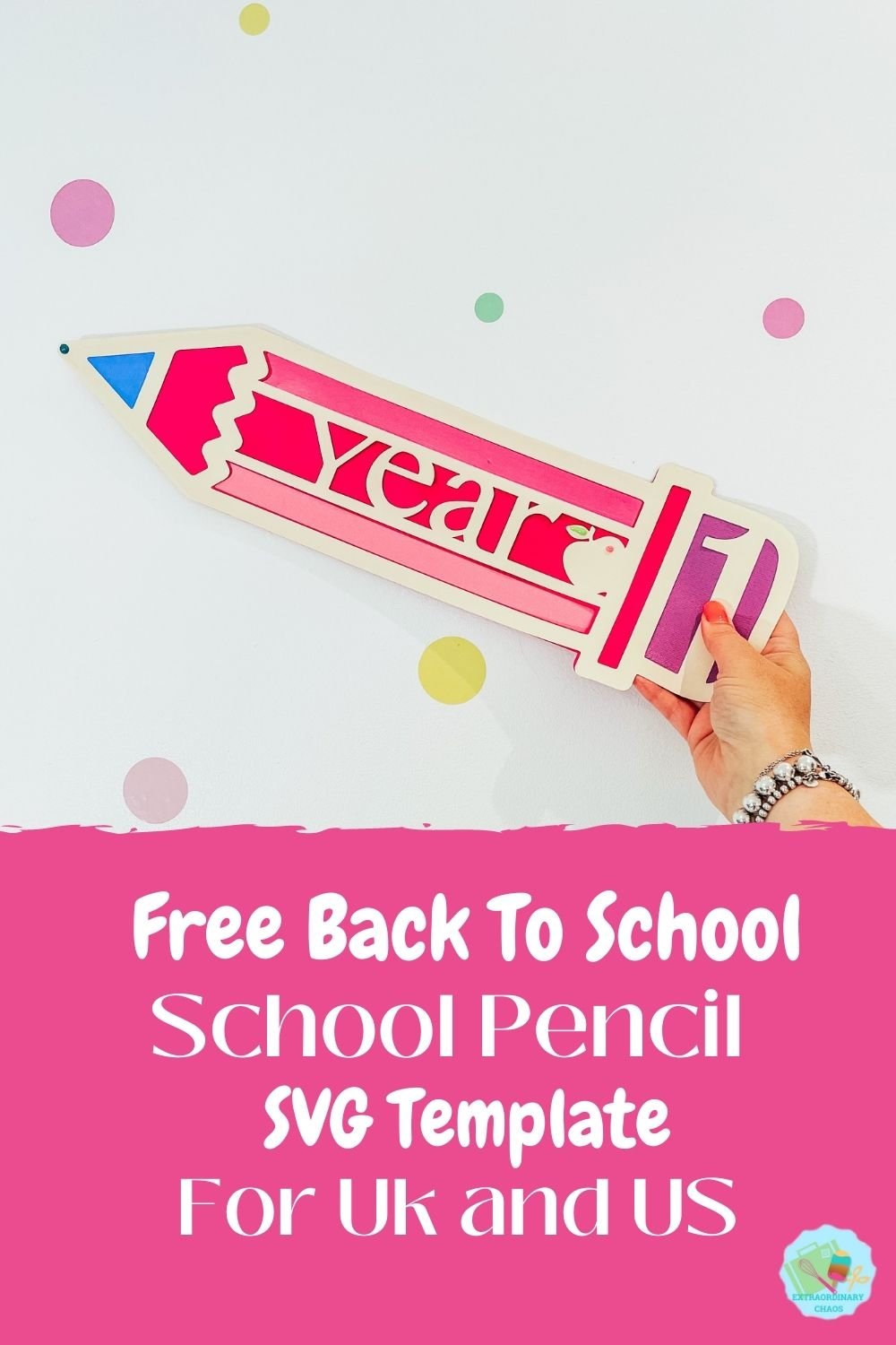Free Back To School School Pencil SVG Template For Uk and US