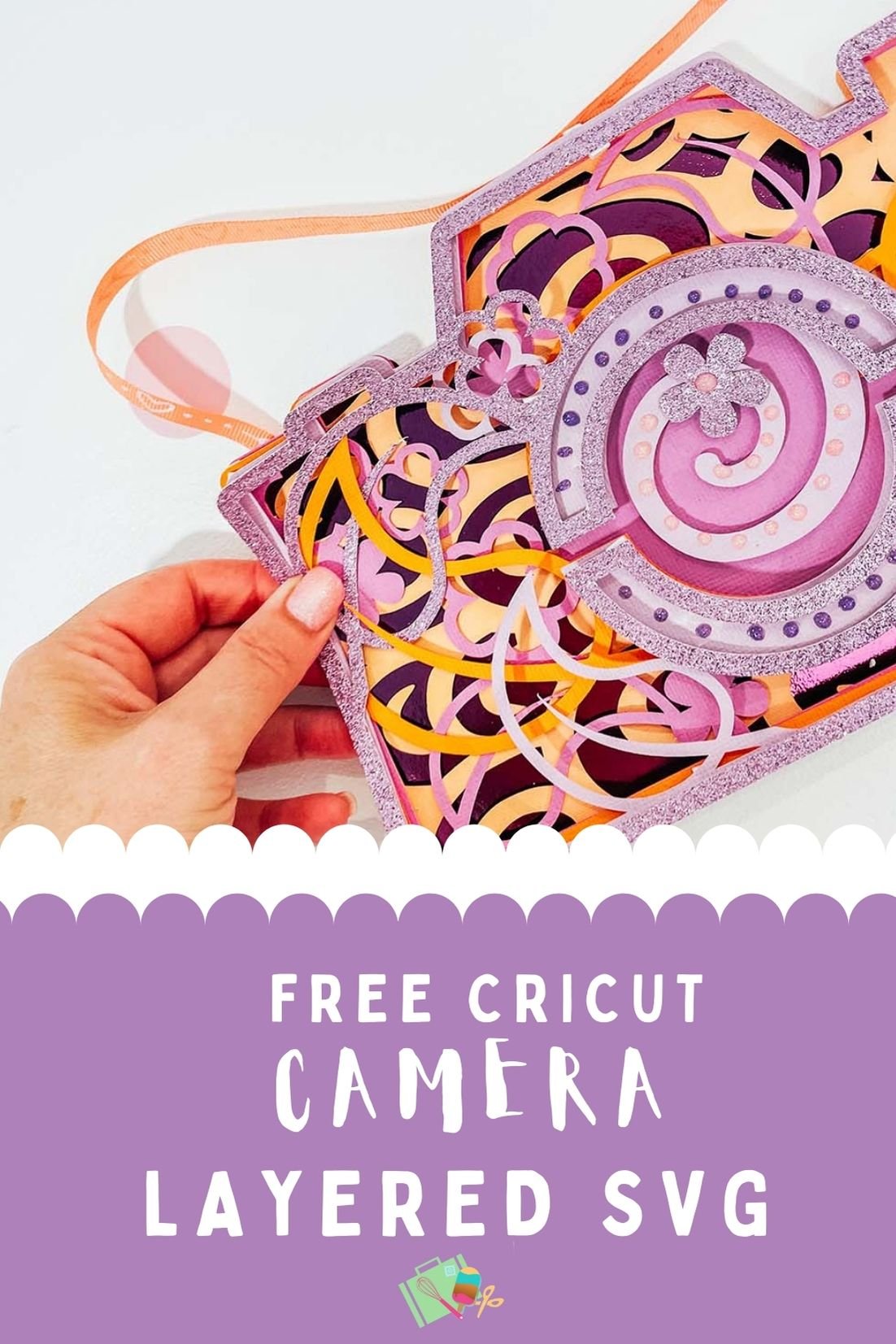 Free Cricut  SVG Camera layered file for card making and scrapbooking 