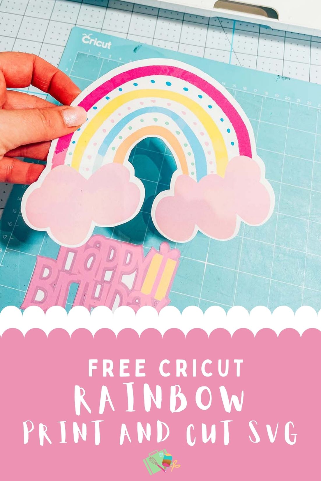 Free Cricut Rainbow Print and cut SVG file for Sublimation, Cake Toppers, card making and scrapbooking -2
